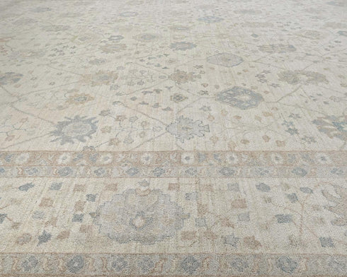 12x15 Beige Ziegler Afghan Hand Knotted Wool Area Rug